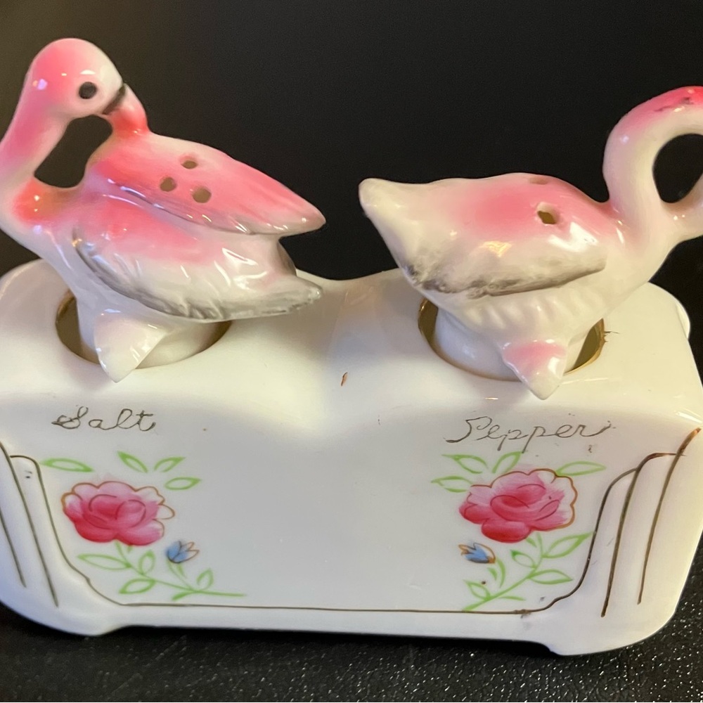 Pink Flamingo Nodder Salt & Pepper Shakers